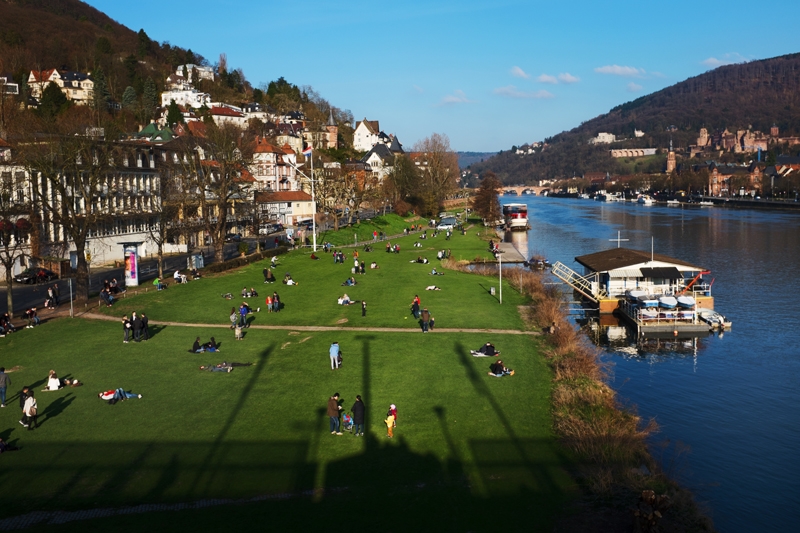 brzeg rzeki w Heidelbergu
